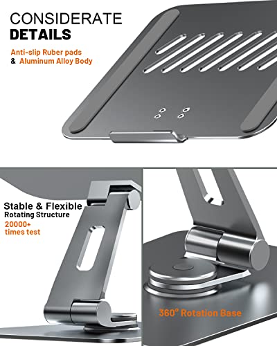 Swivel-Adjustable-Laptop-Stand-for-Desk-Height-Adjustable-Aluminum-Computer-Stand-for-Laptop-Portable-Ergonomic-Laptop-Stands-for-MacBook-Air-Pro-All-Laptops-10-17-Gray
