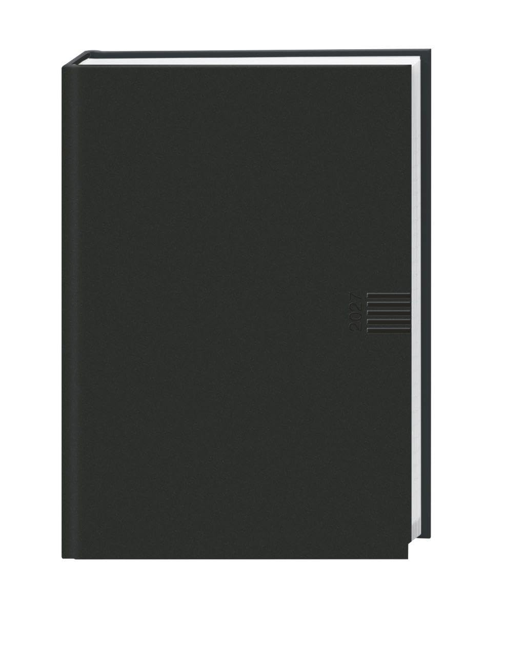 Wochen-Cheftimer A5, schwarz 2027: Cheftimer A5 mit Wochenkalender. Schwarzer Terminkalender. Buch-Kalender mit Lesebändchen und Eckperforation. Wattierter Taschenkalender zum Planen von Terminen.