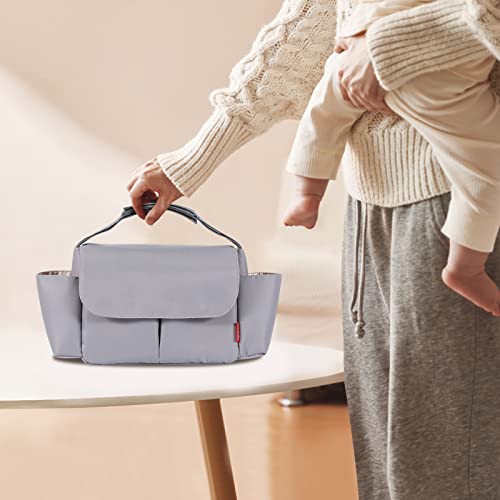 SONARIN Waterproof Pram Buggy Bag Organiser,Multifunctional Large Baby Stroller Organizer Bag Pushchair Storage Bag Mommy Bag with Cup Holders,Universal Fit All Buggy Models(Grey) - Image 2