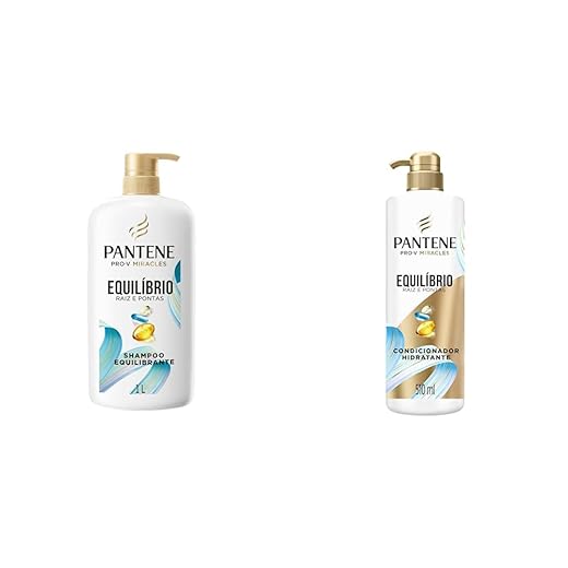 Kit Pantene PRO-V Miracles Shampoo Equilíbrio 1L + Condicionador Pantene Equilíbrio para cabelos mistos e pontas ressecadas 510 ml