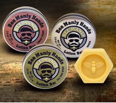 Miniatura 3 de Honey House Naturals Bee Manly Hands Bee Bar - Cedro ahumado, barra de loción ultra hidratante totalmente natural con aceites esenciales en aromas