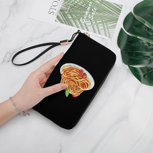 Italy Pasta Noodle Long Wallet for Women Men Coin Pouch Credit Card Holder Zipper Purses with Wristlet4