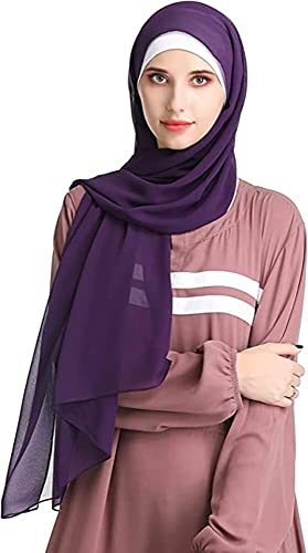 Anika Fashion Women Hijab Scarf Soft Chiffon 80x30 Inch Long Scarf Design Multi Colors Muslim Women Hijab Head Wrap Scarves3