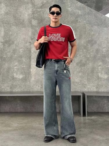 Image of KOTTY Men Jeans || Baggy Fit Jean's for Man || Loose Fit Low Rise Denim || Stretchable Casual Wear Jean,s || Dance Rap Rapping Style Pant for Men || Denim Cotton Jeans