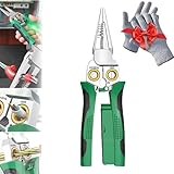 Seese Drahtstreifer – 8-in-1 Drahtstrippingzangen mit Strommessung, hervorragend für Schneiden, Ziehen von Drähten, Kabelscraping & Pressen, inklusive Spannungsprüfung,8in1