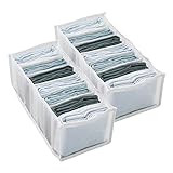 ANCOKKI Wardrobe Clothes Organizer, 7 Grids Visible Foldable Closet Organizers, Compartment Storage...