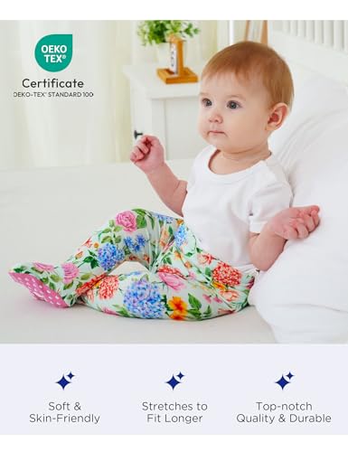 Bamboo Viscose 3-Pack Newborn Pants for Infant Girls Baby Footed Pants4