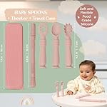Bornealand-Baby-Self-Feeding-Spoon-Set-with-case–Infant-Spoons-First-Stage-with-Suction-Base–Baby-Spoons-4-Months–Infant-Feeding-Essentials-Pink
