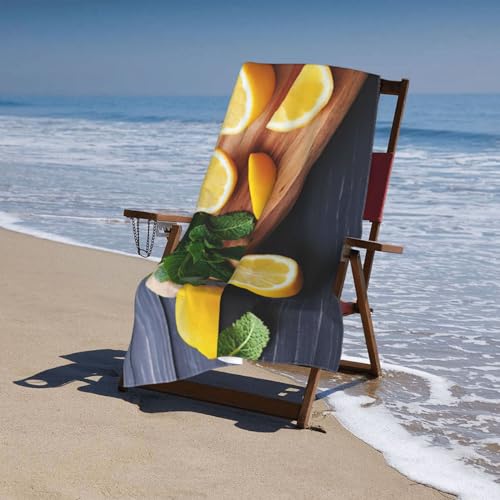 Serviette de plage citron microfibre séchage rapide et anti-sable pour camping et voyage - 6