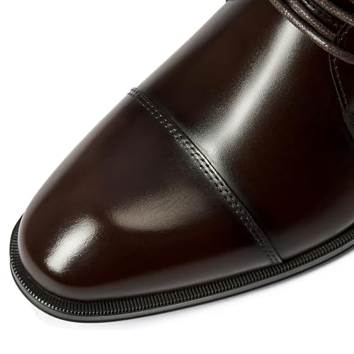 Image of Holy dove Men's Dress Boots Side Zipper Comfort Full-Grain Leather Business Office Cap Toe Oxford Short Ankle Boot