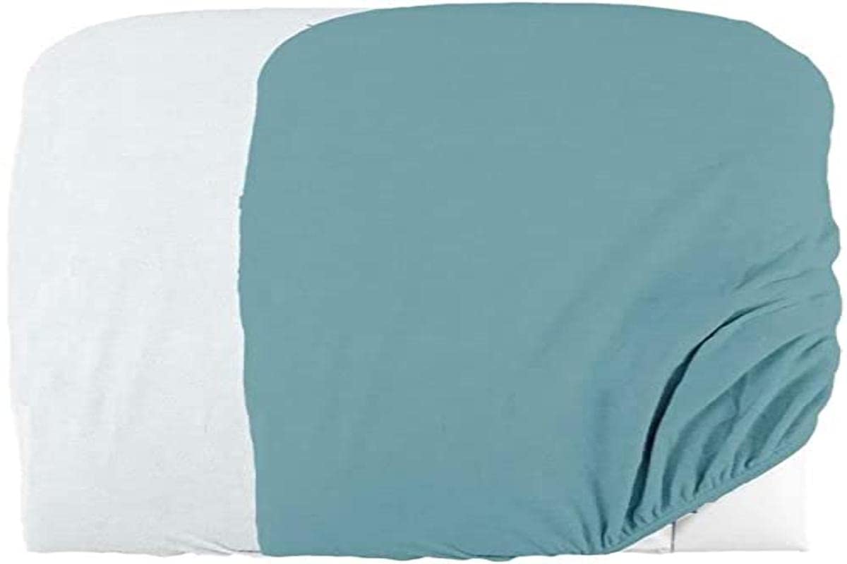 Domiva Lot 2 Changing Mat Covers - Poly-Cotton Terry - Oeko-Tex - White/Nile - 50 X 75 Cm