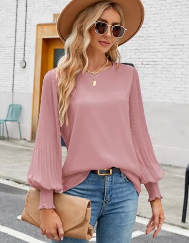 Image of Aifer Womens Tops Dressy Casual Long Sleeve Shirts Chiffon Blouses