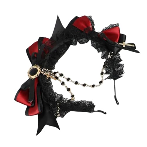 ハロウィーンパンクボウノットヘアクリップチョーカーカフスバンドのための2000年代のメイドヘアボウコスプレパーティードレッシングアップヘッドウェアネックウェアのためのバンド