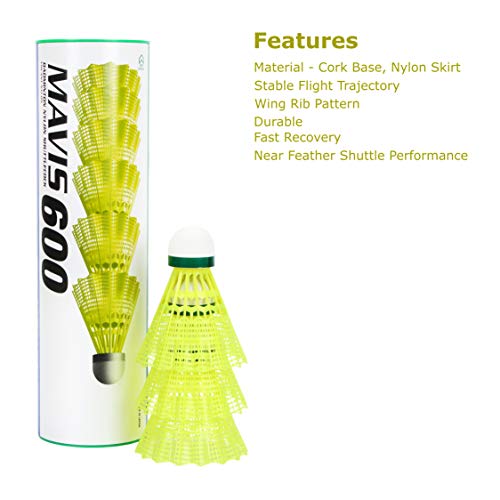 Image of Yonex Nanoray Light 18i Graphite Badminton Racquet with Free Full Cover (77 Grams, 30 lbs Tension) & Yonex 600 Mavis Nylon Shuttlecock (Yellow)