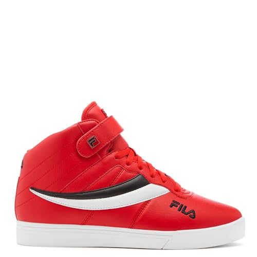 Fila Tenis deportivos para uso diario, atléticos, informales, de caña alta, Vulc 13 Mid con cordones para hombre, Fila Rojo/Blanco/Negro, 44.5 EU