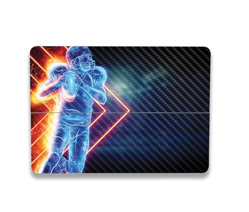 Image of MightySkins Carbon Fiber Skin Compatible with Microsoft Surface Laptop Studio 2 (2023) Full Wrap Kit - Glow Football | Protective, Durable Textured Carbon Fiber Finish | Made in The USA