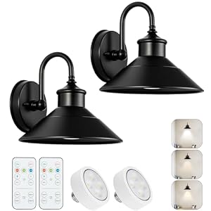 JOESA Battery Operated Wall Sconce Set of 2, Black Vintage Wireless Industrial Cordless Battery Powered Wall Sconces, for Bedroom Farmhouse Gallery JOESA Battery Operated Wall Sconce Set of 2 Black Vintage Wireless Industrial Cordless Battery Powered Wall Sconces for Bedroom Farmhouse Gallery