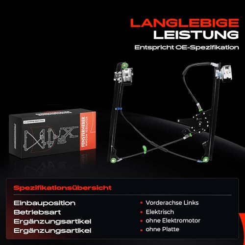 Frankberg Fensterheber Vorne Links Kompatibel mit Golf III 1H1 1H5 V-e-n-t-o 1H2 Schrägheck Kombi Stufenheck 1991-1999 1H0837461A