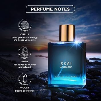 B.e.l.l.a V.i.ta KAI Aquatic Eau de Cologne for Men, Fresh Marine Fragrance Perfume, Long Lasting Scent, 100 ml