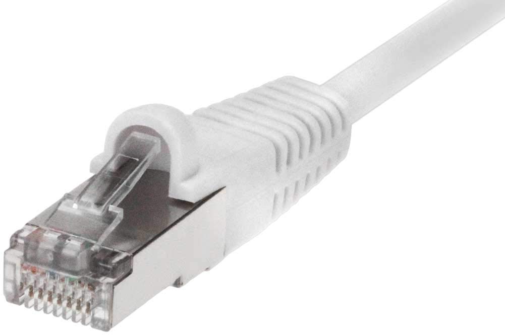 SF Cable Cat5e Shielded (STP) Ethernet Network Cable, 26AWG 4pair Stranded Copper Wire, RJ45 Plug, 350MHz, 10ft, White