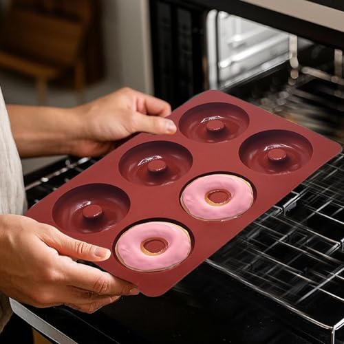 ドーナツ シリコン 型 - ノンスティック型 | スナック型 - ベーキング・クラフト・マフィン・カップケーキ・トッパー・キャンディ・クレイ・ガムペースト・フォンダン・キッチン・オーブン・エアフライヤー用