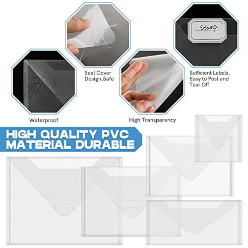 Image of 10 PCS 4.5''x9.5'' Clear Storage Envelopes Pockets Resealable Plastic Bags for Cutting Dies Stencil Album Stamp Crafts DIY Scrapbooking Paper Craft Cards Storage Clear Envelope