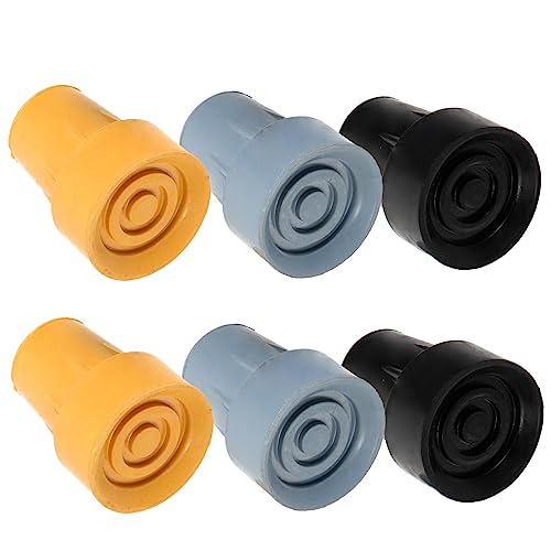 VILLFUL 6個 松葉杖滑り止めマット ハイキングスティックのヒント 松葉杖エンドのヒント ウォーキングタコス ハイキングポールのラバーチップ ハイキングスティックフットパッド ハイキングポー