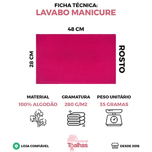 Kit Com 10 Toalhas para Manicure e Pedicure - 28cm x 48cm (Branco)