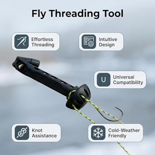Fly Fishing Magnetic Fly Threader, Fishing Accessory to Easily Rig Small Flies on Water, Universal Knot Helper Knot Assist for Threading Hooks, Works with Most Hooks, tippets, and Fly Styles (1PC) — view 2
