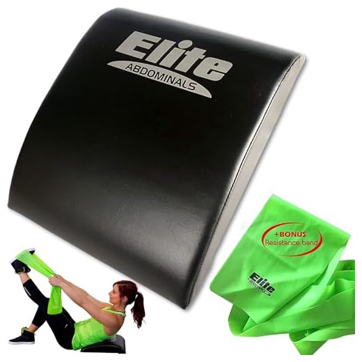 Elite Sportz Ab Mat mit Widerstandsband, dichte Schaumstoffmatte für Bauch, Rutschfester, gebogener Core-Trainer für Sit-ups, Crunches & Rückenstütze, perfekt für Zuhause & Fitnessstudio