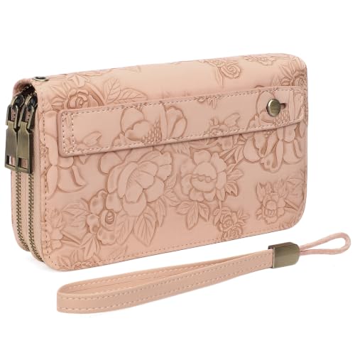 Image of GAEKEAO RFID Leather Wristlet Wallet for Women with Grip Strap