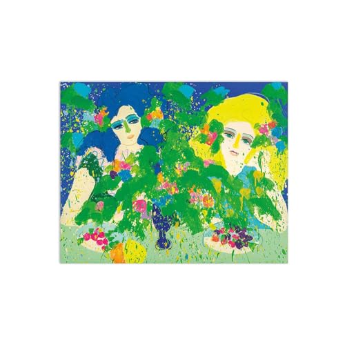 Impression sur toile de tableau célèbre de deux dames pour décoration salon 70x90cm