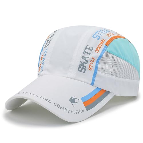 Gorras de Hombre o Mujer. Gorra Béisbol. Gorra Running de Verano. Deportiva de Secado Rápido Transpirable Ajustable. Gorras Hombre. Gorras Mujer. Talla Única.(Blanca)