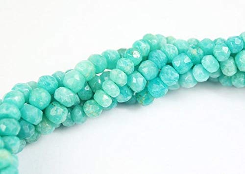 Perles amazonite verte facettées 6.5mm pour création bijoux DIY
