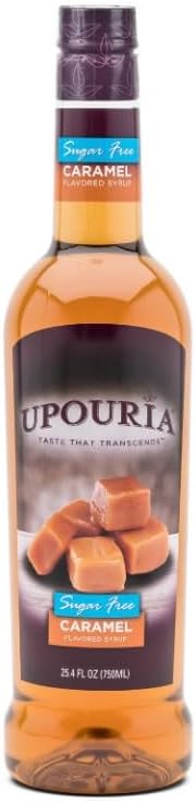 Upouria Caramel Sugar Free Coffee Syrup | Rich, Gourmet Taste, Perfect for Enhancing Coffee, Tea, Frappes, and Lattes, 25.4 Fl Oz, 1 PackCompact by Design (Amazon-developed Certification)