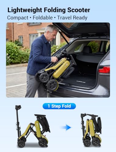 Image of Aotedor Foldable Mobility Scooter for Seniors, 20 Miles Long Range Safe & Comfortable Lightweight Folding Scooter with 275lb Capacity All-Terrain Airline Cruise & FSA Approved - Extended Range
