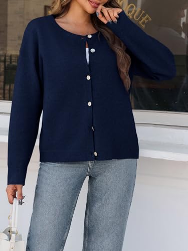 Image of Saodimallsu Womens Cardigan Sweaters Button Down Long Sleeve Knit Outerwear 2025 Trendy Fashion Open Front Outfits