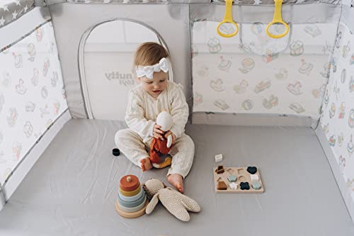 Nutty Toys Baby & Toddler Playpen - Safe & Sturdy Design | Extra Cushioning, Pull Rings, Large Pocket & Carry Bag | Fast Assembly 50X50 Big Play Pens For Babies And Toddlers, Large Area Kids Play Yard #TOP4