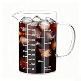 NCnnwovf 500ML Glass Measuring Cup With Handle, High Borosilicate Glass Three Scales V-Shaped Spout Clear Measuring Cup (OZ, Cup, ML/CC) Easy To Read Kitchen Tools