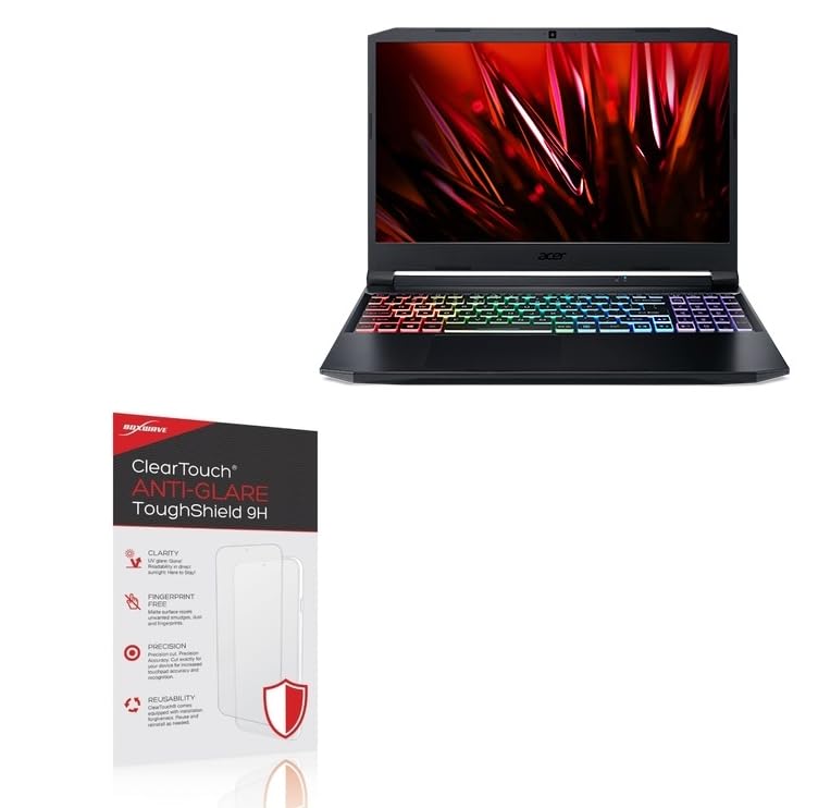 BoxWave Screen Protector Compatible With Acer Nitro 5 (AN515-45) - ClearTouch Anti-Glare ToughShield 9H (2-Pack), Anti-Glare 9H Tough Flexible Film Screen Protector