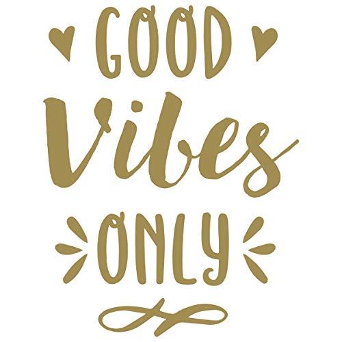 30"X24" Good Vibes Only Wall Decal Sticker Color Choices Mural Yoga Zen Meditation Wreath Necklace Boho Design Wall Decal Sticker Art Mural Home Décor Quote #TOP21