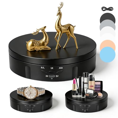 Base Giratoria Electrica, Plataforma Giratoria Electrica De 360 Grados 14.6cm 10kg, Base Giratoria Fotografia Con 6 Papeles De Fondo Carga Usb 3 Velocidades Ajustables Para Visualización Fotografía Base Giratoria Electrica, Plataforma Giratoria Electrica De 360 Grados 14.6cm 10kg, Base Giratoria Fotografia Con 6 Papeles De Fondo Carga Usb 3 Velocidades Ajustables Para Visualización Fotografía