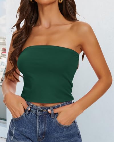 Image of Summer Tube Tops Basic Crop Tops for Women Strapless Tank Casual Tunics Sexy Short Shirts 2026