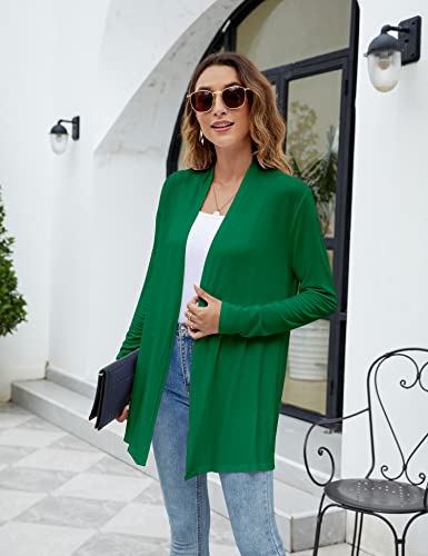 Newchoice Women's Long Lightweight Wrap Cardigans Sweaters Loose Open Front Cardigan Dusters Regular Plus Size (Green, Xxxl) #TOP6