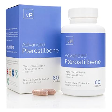 Advanced Pterostilbene 60 Capsules - Third Party Tested Over 98% Purity - Trans-Pterostilbene Supplement - Vitality Pro Cover