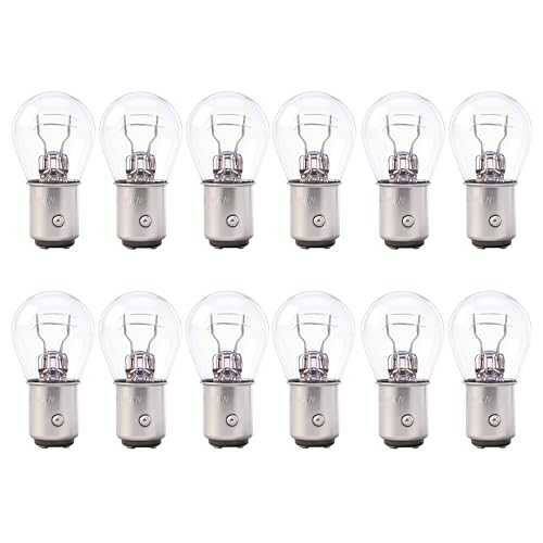 Kadiby (12 Bulk Pack 1157 2057 2357 7528 Bulb P21/5W BAY15D Brake/Tail/Stop/Parking/Turn Signal Backup Daytime Running Lights Long Life Trailer Light Bulbs Compatible with 1157ll 1016 1034 1076