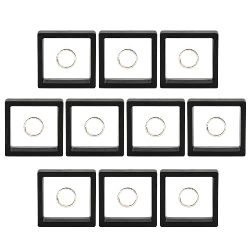 Marco flotante transparente, expositor de muestras de 10 piezas, escaparate de monedas, soportes de soporte de exhibición de marco flotante de buena elasticidad, medallones, joyas