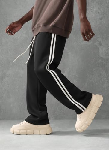 Image of dockstreet Straight Wide fit Long Length Open Bottom Jogger for Men /Trending Multi Pocket Style, Relaxed Casual Pants for Men