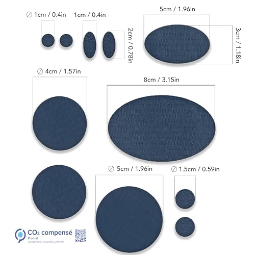 aZengear Repair Patches for Down Jackets - Waterproof, Pre-Cut, Self-Adhesive, Tear-Cold-Heat-Resistant Nylon Polyester Fabric to Fix Puffer Coats, Gear, Tents (11 Pieces, Dark Blue)