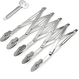 Hulvyzu Tagliapasta a 5 Ruote in Acciaio Inox, Affettatrice per Pizza, Rotella Tagliapizza Professionale Regolabile, Tagliapasta Espandibile Rullo con Doppia Rotella Taglia Pasta per Tortellini